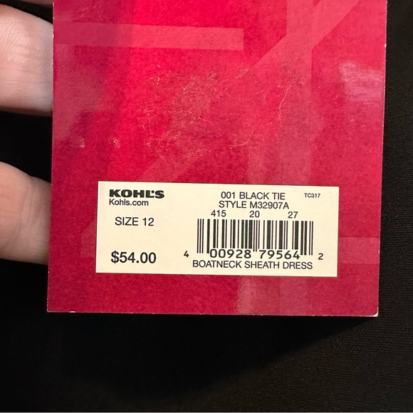 212 Collection Black Tie Style Shift Dress Size 12 NWT - Picture 4 of 5